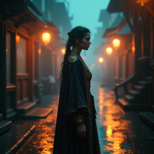 Fantasy — Regal Figure In Flowing Embroidered Robes Cinematic #0220 (Firefly)