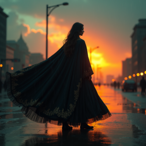Fantasy — Regal Figure In Flowing Embroidered Robes Cinematic #0273 (Dreamina)