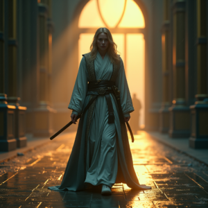Fantasy — Regal Figure In Flowing Embroidered Robes Cinematic #0285 (Dreamina)