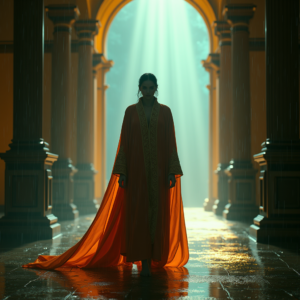 Fantasy — Regal Figure In Flowing Embroidered Robes Cinematic #0297 (Dreamina)