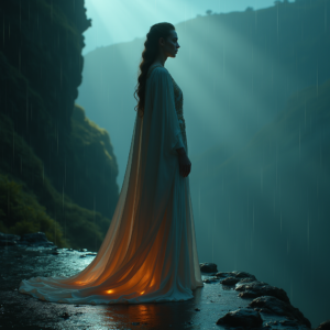 Fantasy — Regal Figure In Flowing Embroidered Robes Cinematic #0333 (Dreamina)