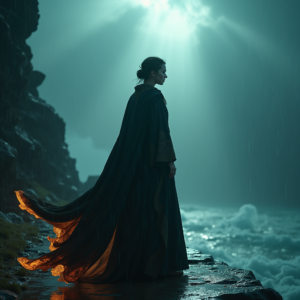 Fantasy — Regal Figure In Flowing Embroidered Robes Cinematic #0345 (Dreamina)