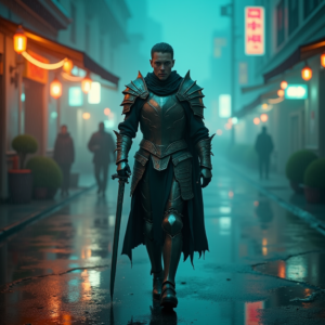 Fantasy — Warrior In Intricately Detailed Armor Catching Cinematic #0014 (Gemini)