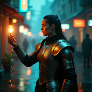 Fantasy — Warrior In Intricately Detailed Armor Catching Cinematic #0026 (Gemini)