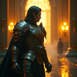 Fantasy — Warrior In Intricately Detailed Armor Catching Cinematic #0098 (Gemini)