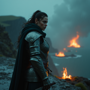 Fantasy — Warrior In Intricately Detailed Armor Catching Cinematic #0110 (Gemini)
