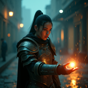 Fantasy — Warrior In Intricately Detailed Armor Catching Cinematic #0170 (Gemini)
