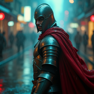 Fantasy — Warrior In Intricately Detailed Armor Catching Cinematic #0235 (Leonardo)