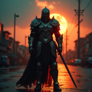 Fantasy — Warrior In Intricately Detailed Armor Catching Cinematic #0259 (Leonardo)