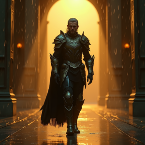 Fantasy — Warrior In Intricately Detailed Armor Catching Cinematic #0295 (Leonardo)