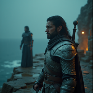 Fantasy — Warrior In Intricately Detailed Armor Catching Cinematic #0319 (Leonardo)