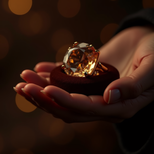 Fashion — Faceted Gemstone Ring Nestled In Dark Product Ads #0005 (Seedream)