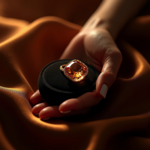 Fashion — Faceted Gemstone Ring Nestled In Dark Product Ads #0029 (Seedream)