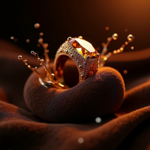 Fashion — Faceted Gemstone Ring Nestled In Dark Product Ads #0041 (Seedream)
