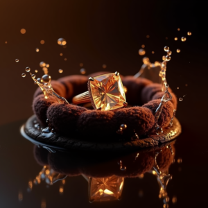 Fashion — Faceted Gemstone Ring Nestled In Dark Product Ads #0053 (Seedream)
