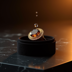 Fashion — Faceted Gemstone Ring Nestled In Dark Product Ads #0083 (Gemini)