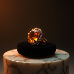 Fashion — Faceted Gemstone Ring Nestled In Dark Product Ads #0107 (Gemini)