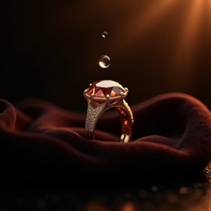 Fashion — Faceted Gemstone Ring Nestled In Dark Product Ads #0155 (Gemini)