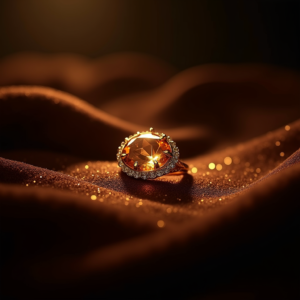 Fashion — Faceted Gemstone Ring Nestled In Dark Product Ads #0167 (Gemini)