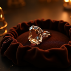 Fashion — Faceted Gemstone Ring Nestled In Dark Product Ads #0191 (Gemini)