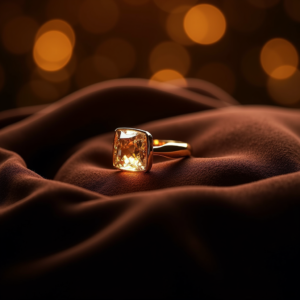 Fashion — Faceted Gemstone Ring Nestled In Dark Product Ads #0229 (Firefly)