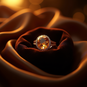 Fashion — Faceted Gemstone Ring Nestled In Dark Product Ads #0241 (Firefly)