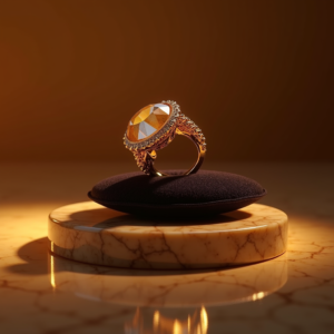 Fashion — Faceted Gemstone Ring Nestled In Dark Product Ads #0289 (Firefly)
