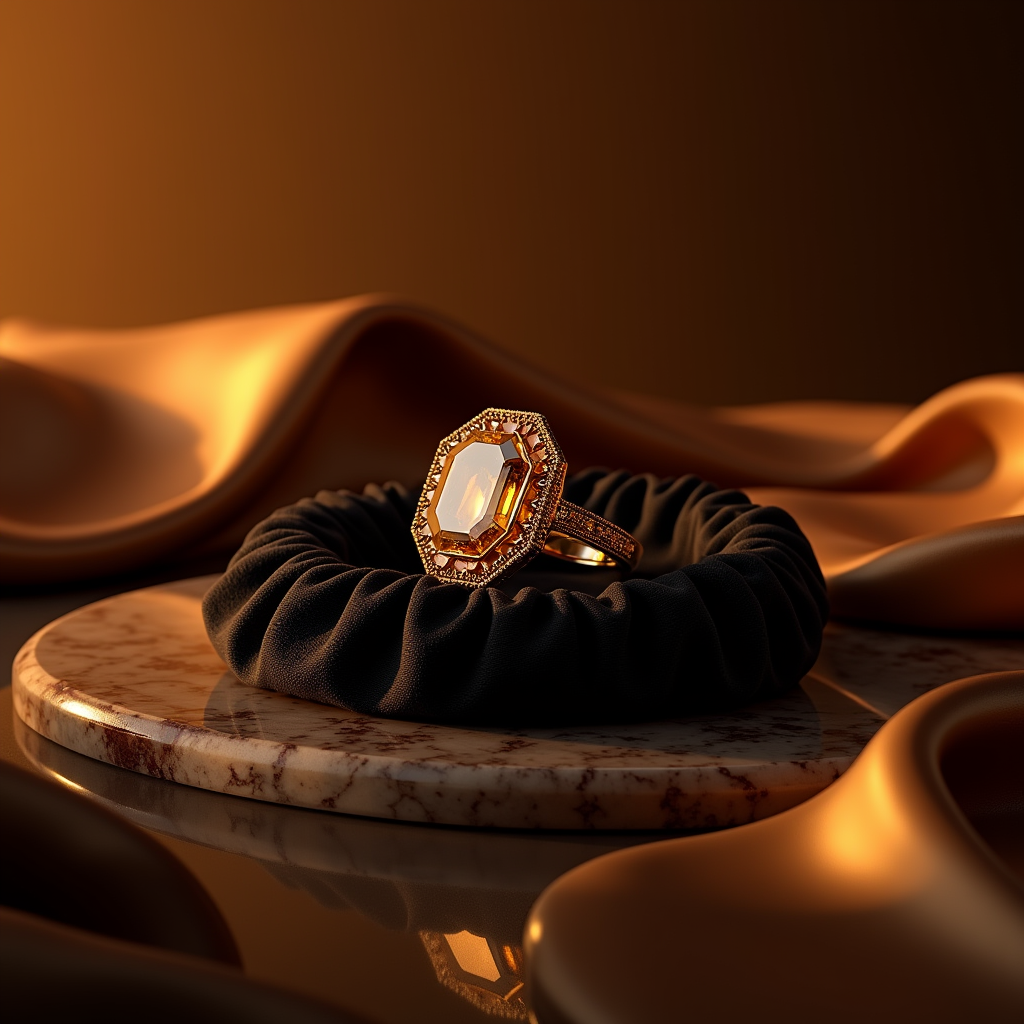 Fashion — Faceted Gemstone Ring Nestled In Dark Product Ads #0313 (Firefly)