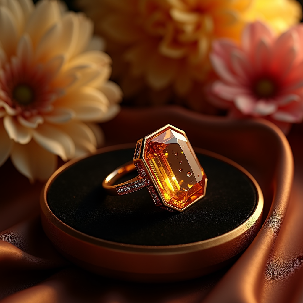 Fashion — Faceted Gemstone Ring Nestled In Dark Product Ads #0325 (Firefly)