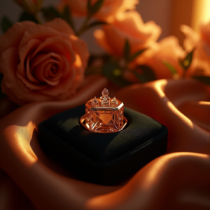 Fashion — Faceted Gemstone Ring Nestled In Dark Product Ads #0331 (Midjourney)