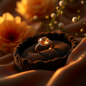 Fashion — Faceted Gemstone Ring Nestled In Dark Product Ads #0343 (Midjourney)