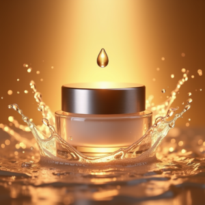 Fashion — Frosted-glass Cosmetics Jar With A Brushed-silver Product Ads #0044 (Stable Diffusion)