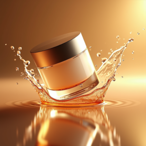 Fashion — Frosted-glass Cosmetics Jar With A Brushed-silver Product Ads #0050 (Recraft)