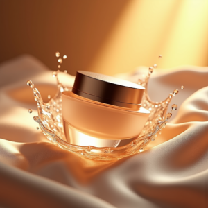 Fashion — Frosted-glass Cosmetics Jar With A Brushed-silver Product Ads #0062 (Recraft)