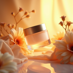 Fashion — Frosted-glass Cosmetics Jar With A Brushed-silver Product Ads #0322 (Krea)