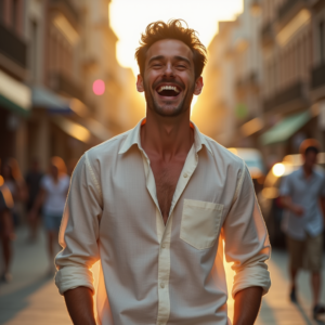 Fashion — Man In A Relaxed Linen Shirt Photography #0014 (Leonardo)