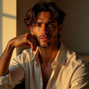Fashion — Man In A Relaxed Linen Shirt Photography #0044 (Krea)