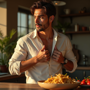 Fashion — Man In A Relaxed Linen Shirt Photography #0104 (Krea)