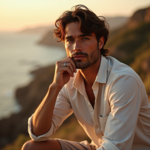 Fashion — Man In A Relaxed Linen Shirt Photography #0116 (Krea)