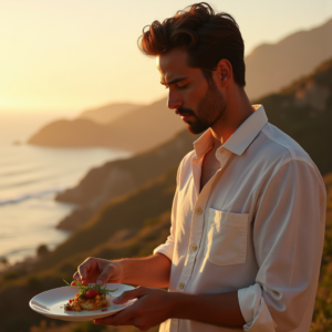 Fashion — Man In A Relaxed Linen Shirt Photography #0128 (Krea)
