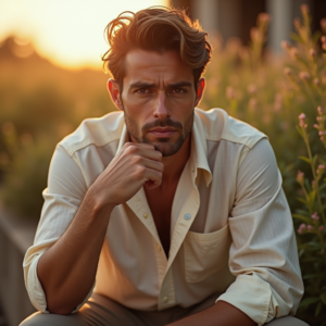 Fashion — Man In A Relaxed Linen Shirt Photography #0152 (Krea)