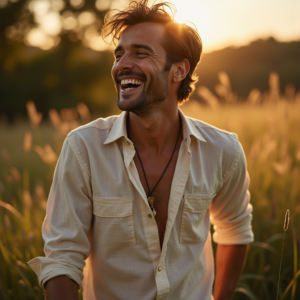 Fashion — Man In A Relaxed Linen Shirt Photography #0158 (Leonardo)