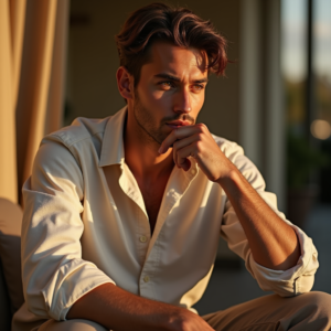 Fashion — Man In A Relaxed Linen Shirt Photography #0188 (Krea)