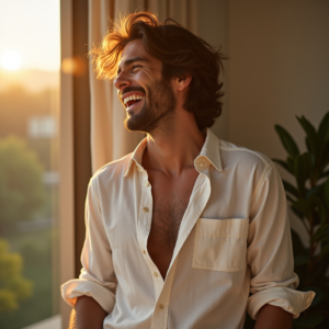Fashion — Man In A Relaxed Linen Shirt Photography #0194 (Leonardo)