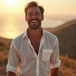 Fashion — Man In A Relaxed Linen Shirt Photography #0308 (Krea)