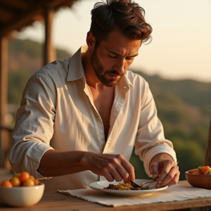 Fashion — Man In A Relaxed Linen Shirt Photography #0314 (Leonardo)