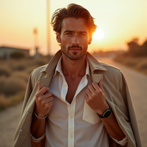Fashion — Man In A Relaxed Linen Shirt Photography #0326 (Leonardo)