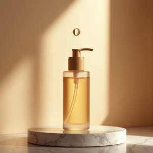 Fashion — Minimalist Skincare Bottle With A Bamboo Product Ads #0084 (ChatGPT)