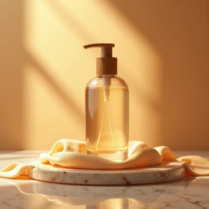 Fashion — Minimalist Skincare Bottle With A Bamboo Product Ads #0102 (Dreamina)