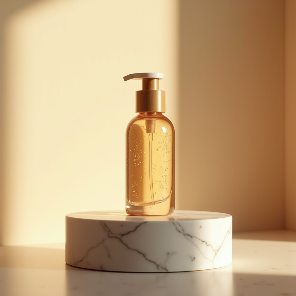 Fashion — Minimalist Skincare Bottle With A Bamboo Product Ads #0108 (ChatGPT)